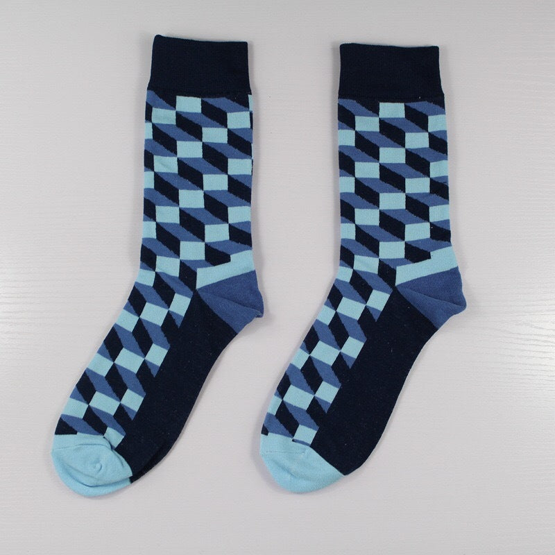 Classic Plaid Men’s Socks – Stylish Checkered Dress Socks for Everyday Wear