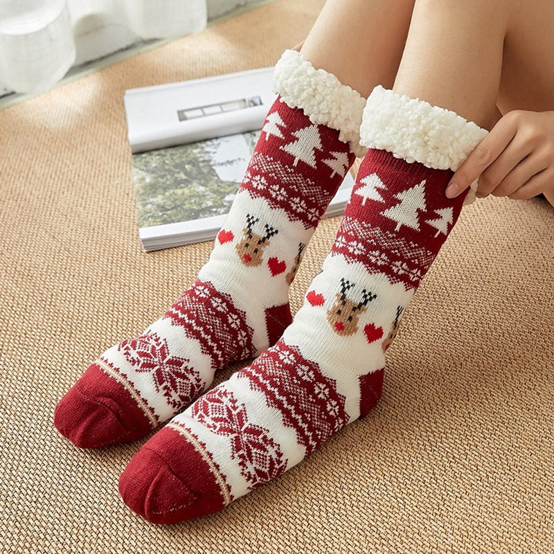 Warm Fuzzy High Tube Floor Socks – Thick Velvet Plush Home Socks for Cold Weather