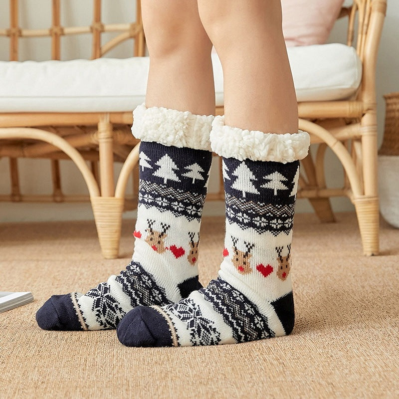Warm Fuzzy High Tube Floor Socks – Thick Velvet Plush Home Socks for Cold Weather