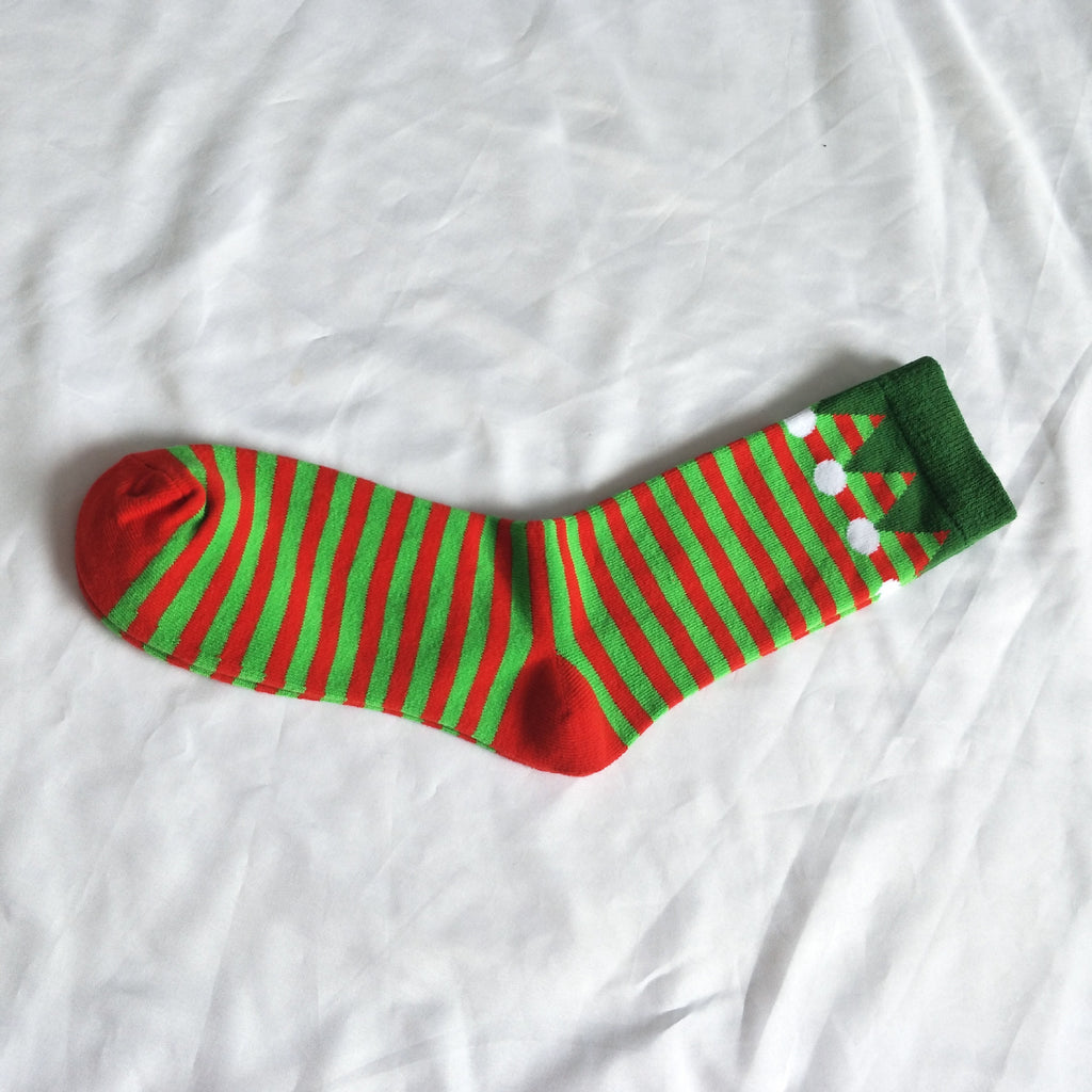 Cute Elf Christmas Socks – Colorful Holiday Party Socks