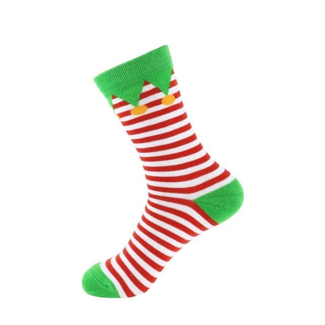 Cute Elf Christmas Socks – Colorful Holiday Party Socks