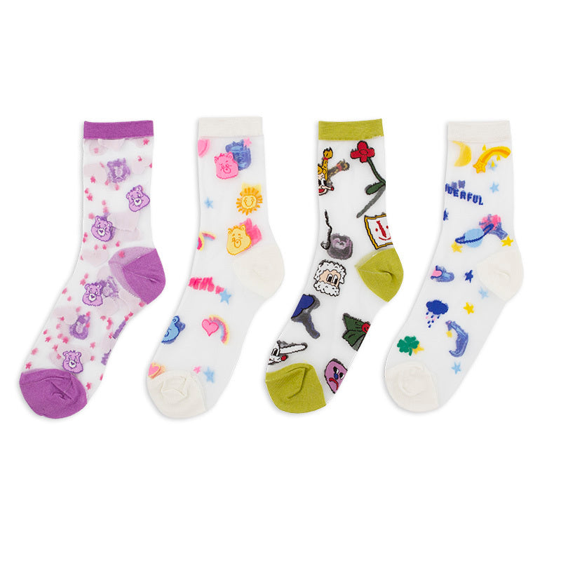 Trendy Glass Silk Socks – Summer Sheer Crystal Socks