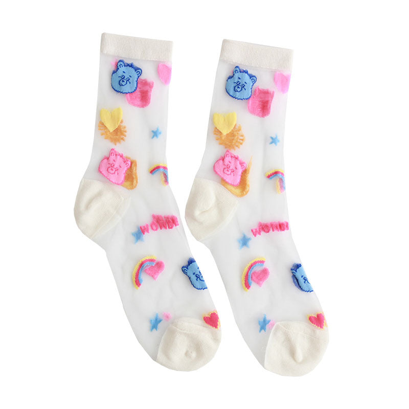 Trendy Glass Silk Socks – Summer Sheer Crystal Socks