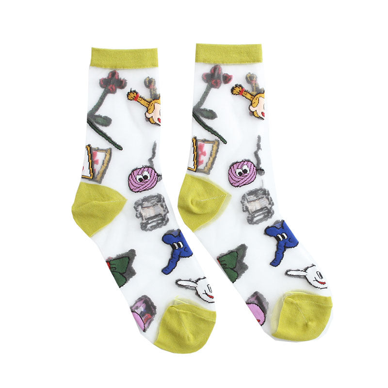 Trendy Glass Silk Socks – Summer Sheer Crystal Socks