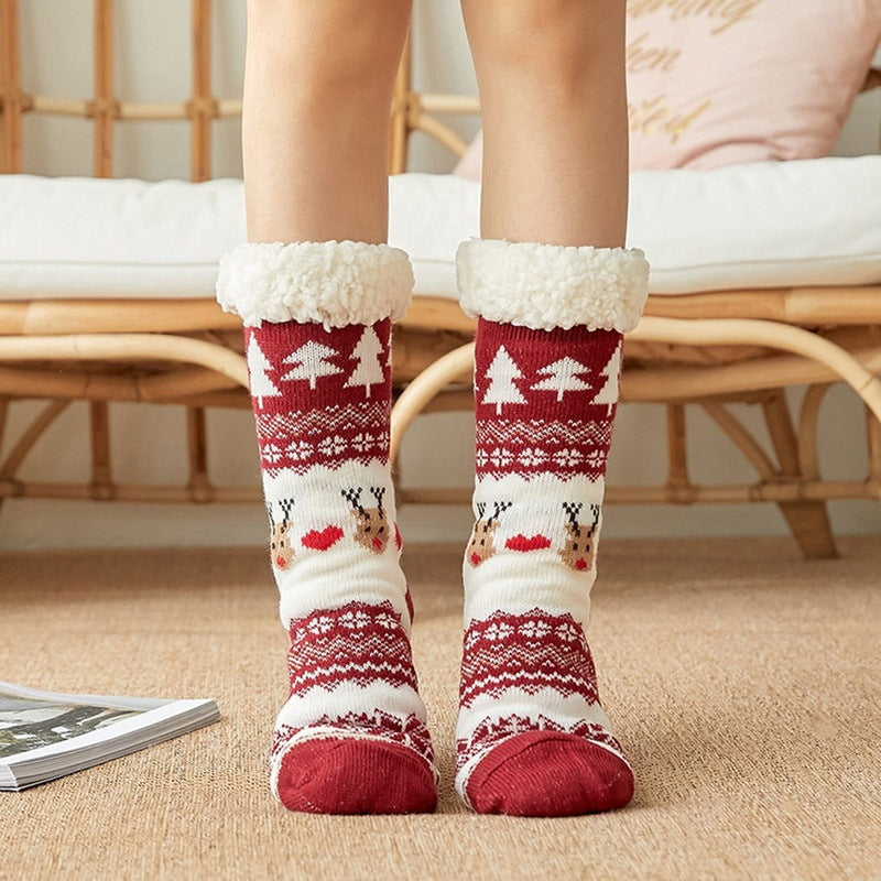 Warm Fuzzy High Tube Floor Socks – Thick Velvet Plush Home Socks for Cold Weather