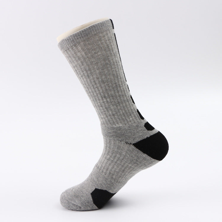 Classic High-Top Sports Socks for Men – Thickened Terry, Anti-Skid Basketball Socks