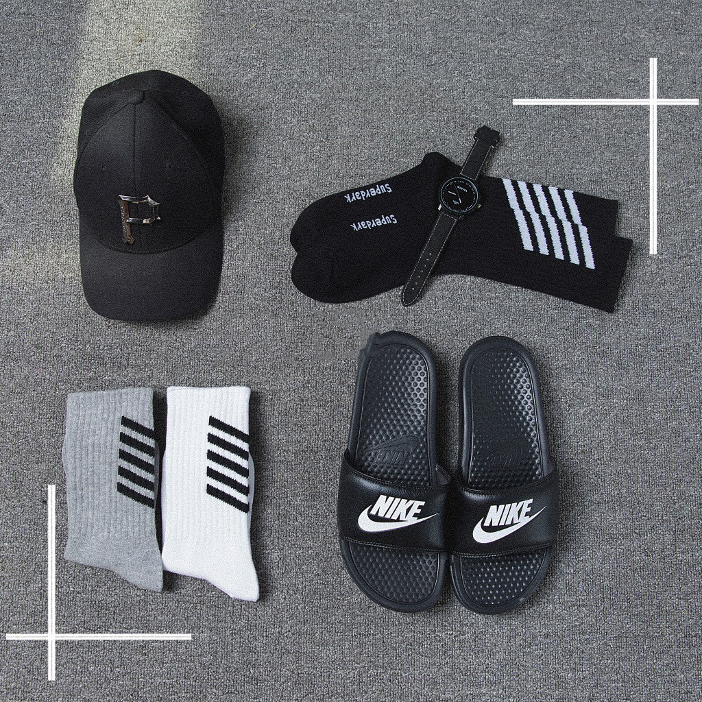 Striped Athletic Socks – Thick, Breathable Sports Socks for Gym & Outdoor