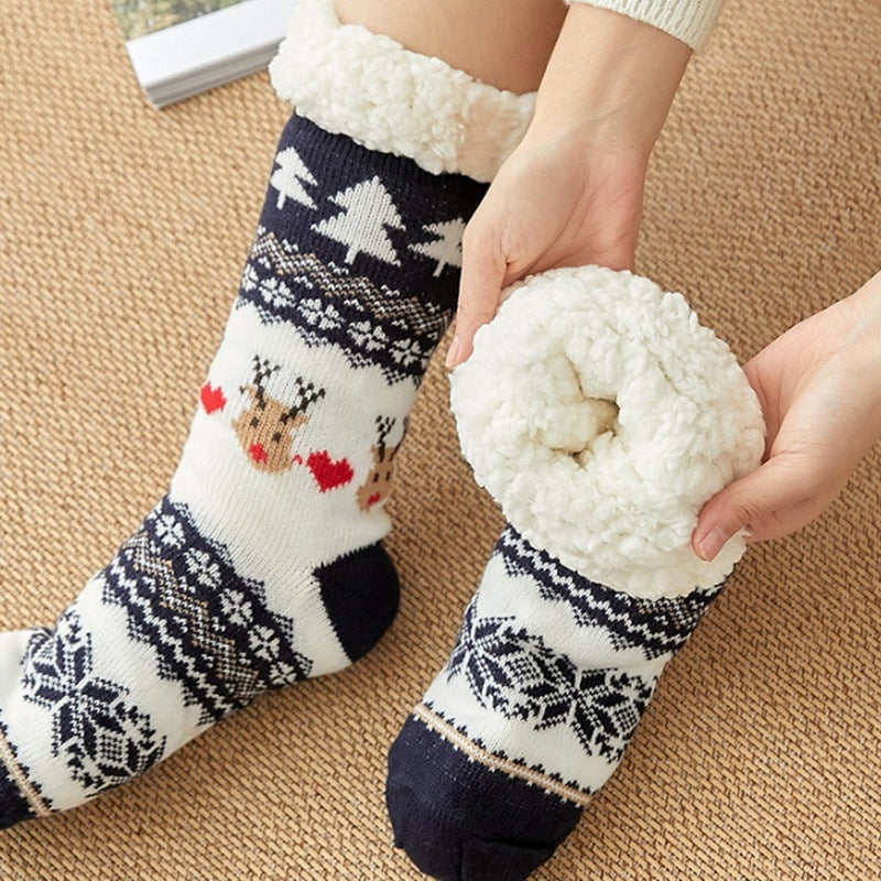 Warm Fuzzy High Tube Floor Socks – Thick Velvet Plush Home Socks for Cold Weather