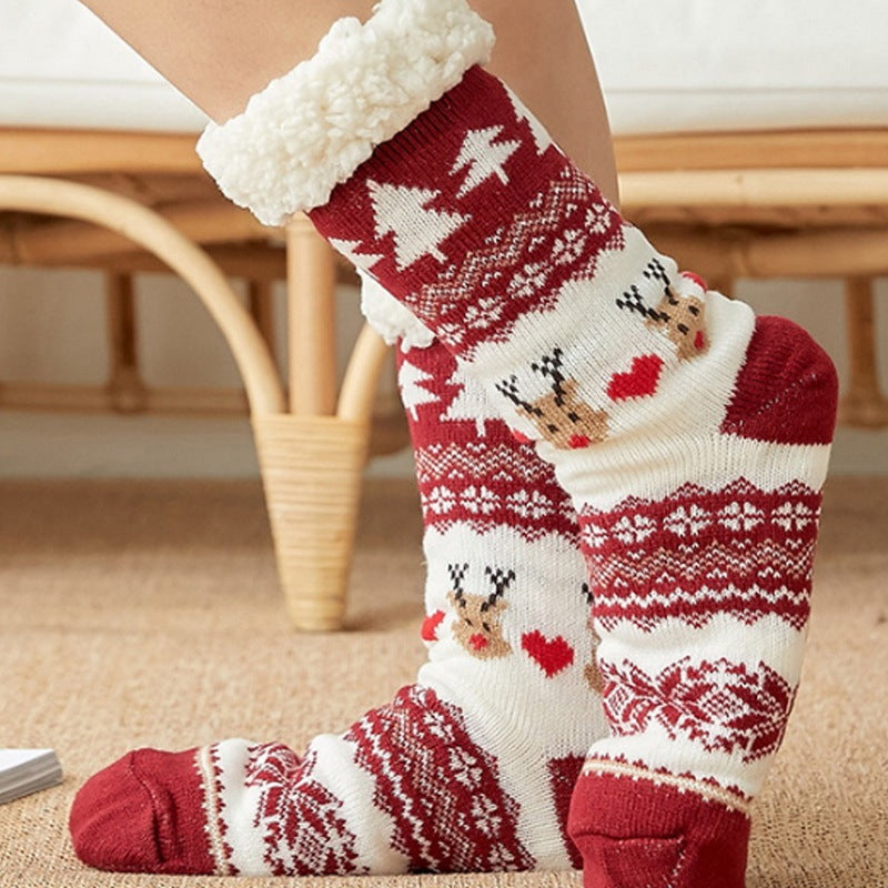 Warm Fuzzy High Tube Floor Socks – Thick Velvet Plush Home Socks for Cold Weather