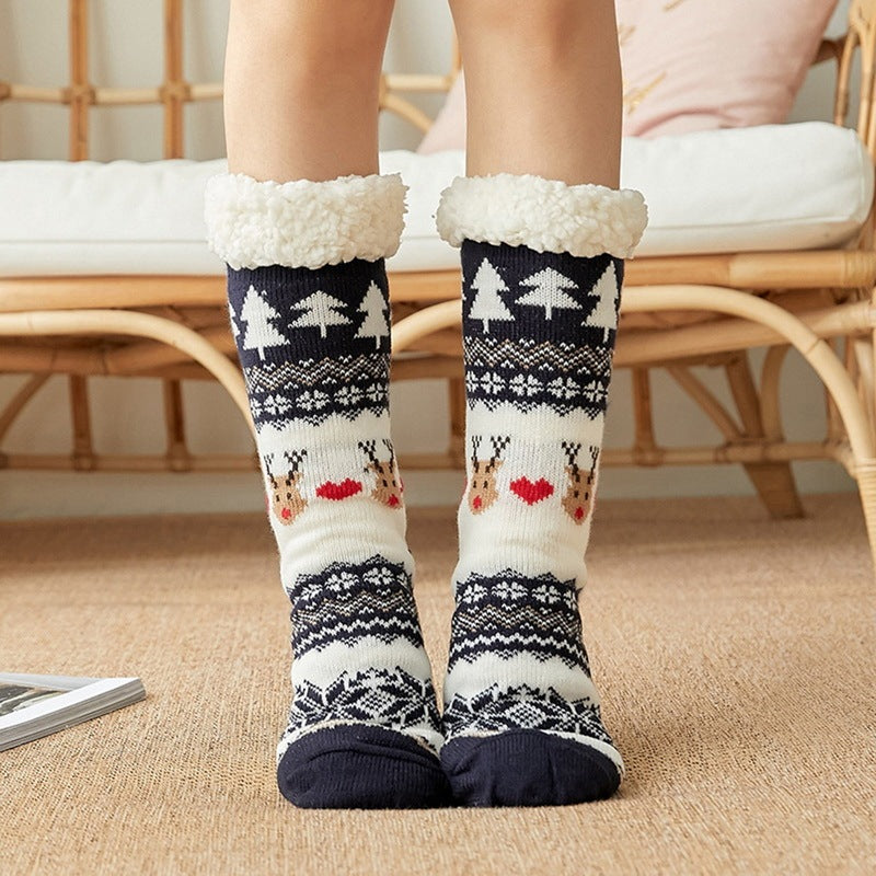 Warm Fuzzy High Tube Floor Socks – Thick Velvet Plush Home Socks for Cold Weather