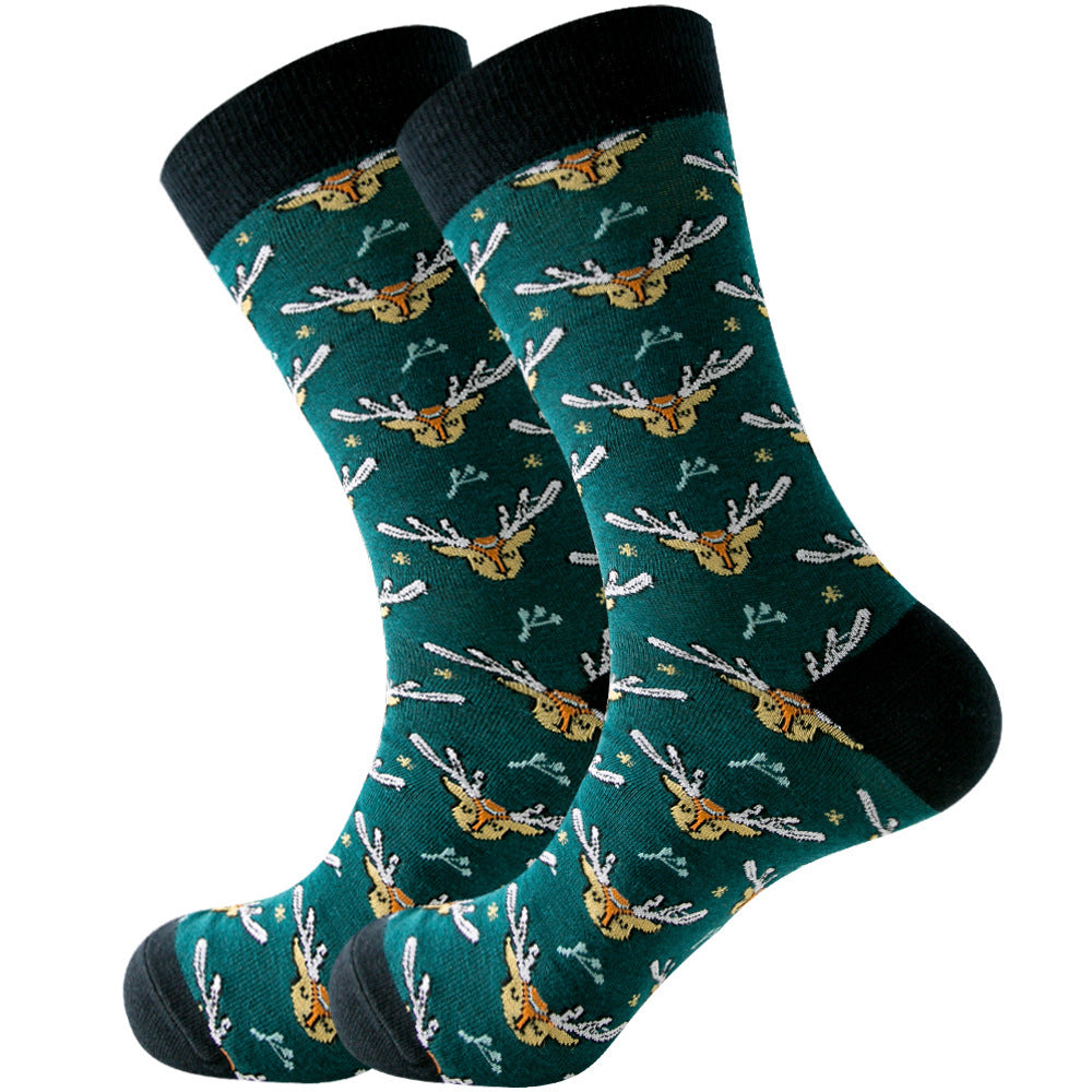 Holiday Crew Socks – Santa Claus, Moose, Winter Cotton Sock Gift