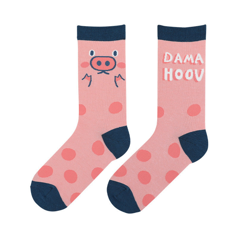 Animal Cartoon Socks – Fun & Cozy Cotton Tube Socks