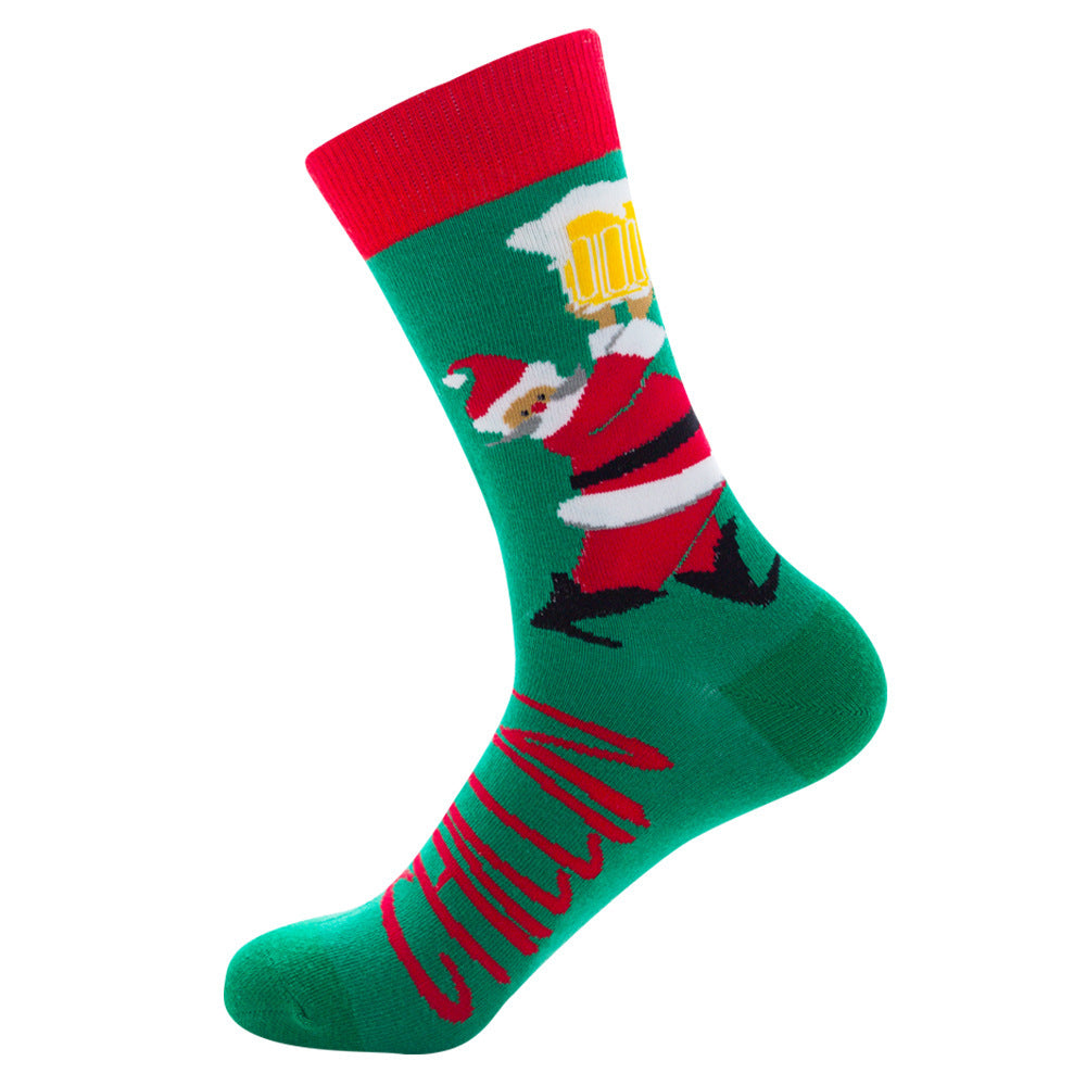 Holiday Crew Socks – Santa Claus, Moose, Winter Cotton Sock Gift