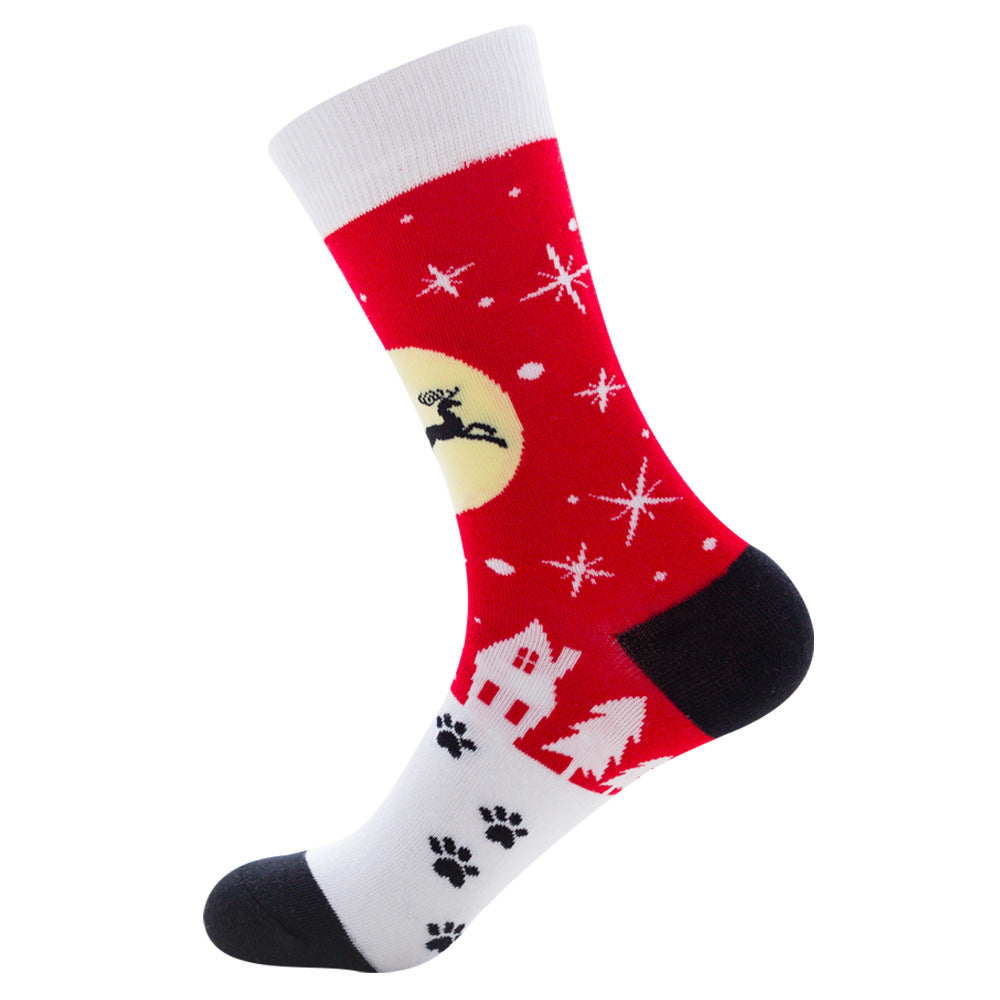 Holiday Crew Socks – Santa Claus, Moose, Winter Cotton Sock Gift