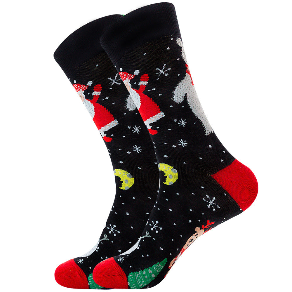 Holiday Crew Socks – Santa Claus, Moose, Winter Cotton Sock Gift