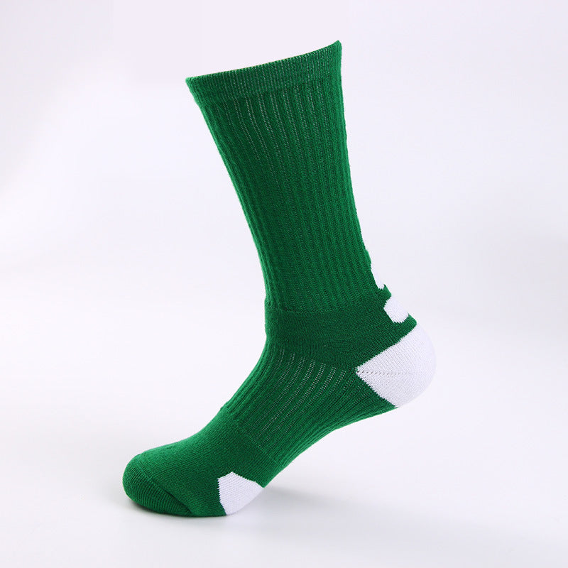 Classic High-Top Sports Socks for Men – Thickened Terry, Anti-Skid Basketball Socks