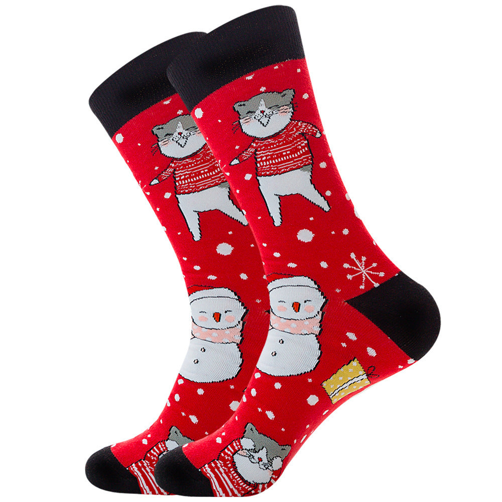 Holiday Crew Socks – Santa Claus, Moose, Winter Cotton Sock Gift