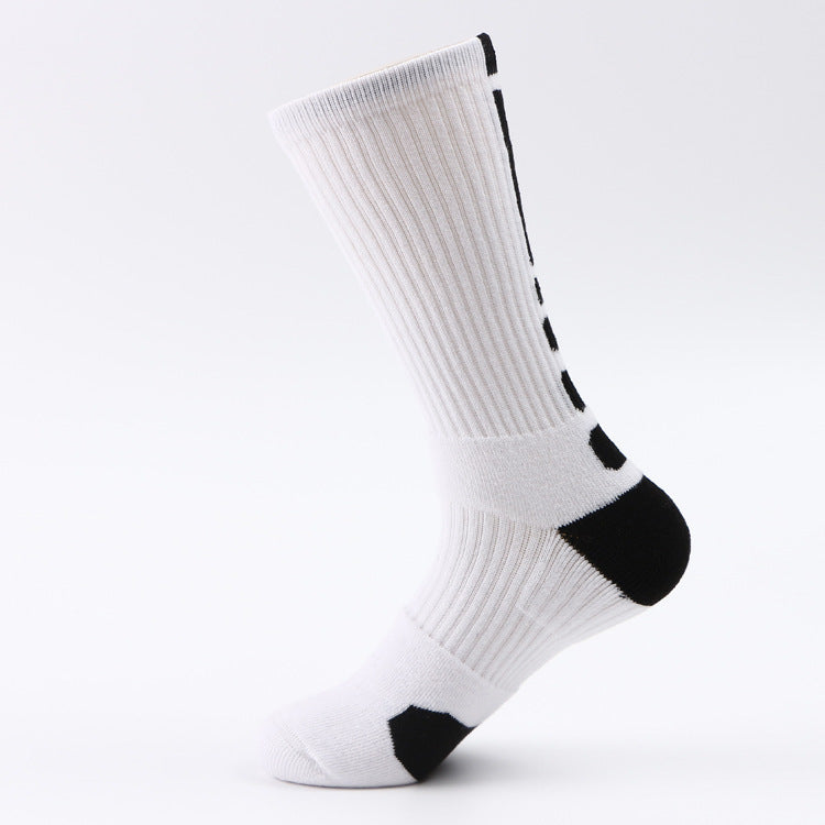 Classic High-Top Sports Socks for Men – Thickened Terry, Anti-Skid Basketball Socks