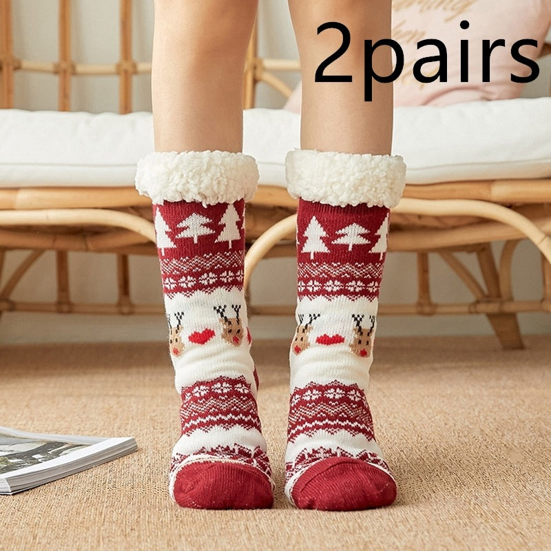 Warm Fuzzy High Tube Floor Socks – Thick Velvet Plush Home Socks for Cold Weather