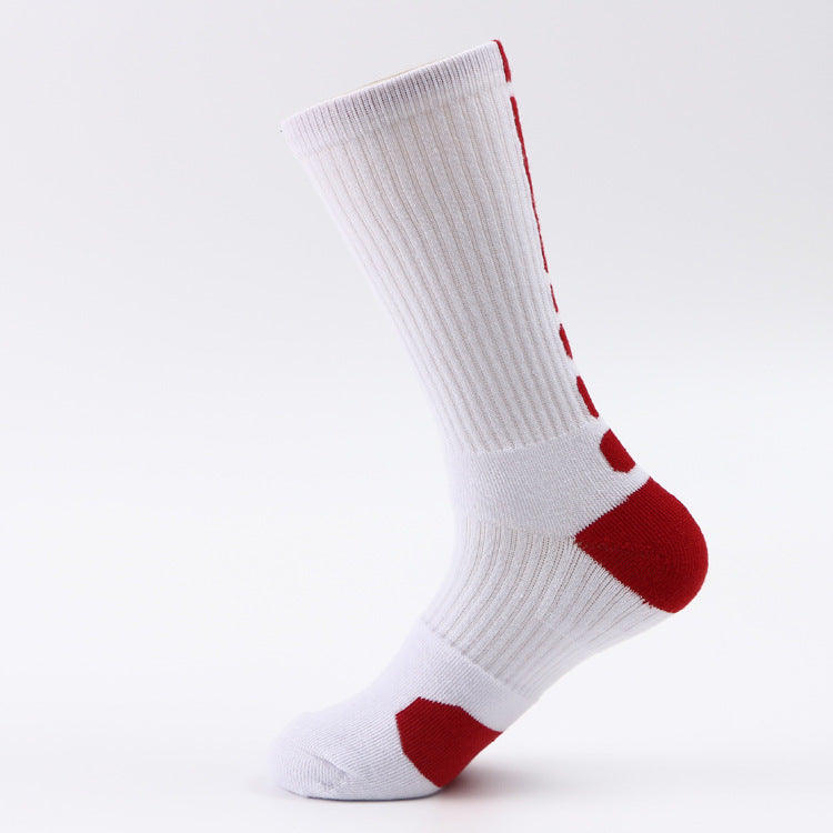 Classic High-Top Sports Socks for Men – Thickened Terry, Anti-Skid Basketball Socks