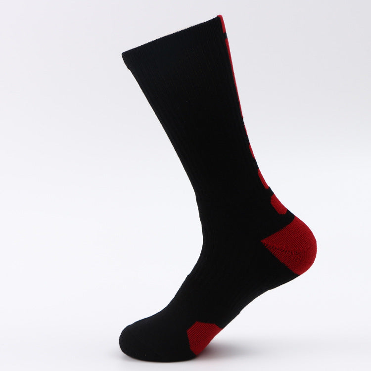 Classic High-Top Sports Socks for Men – Thickened Terry, Anti-Skid Basketball Socks