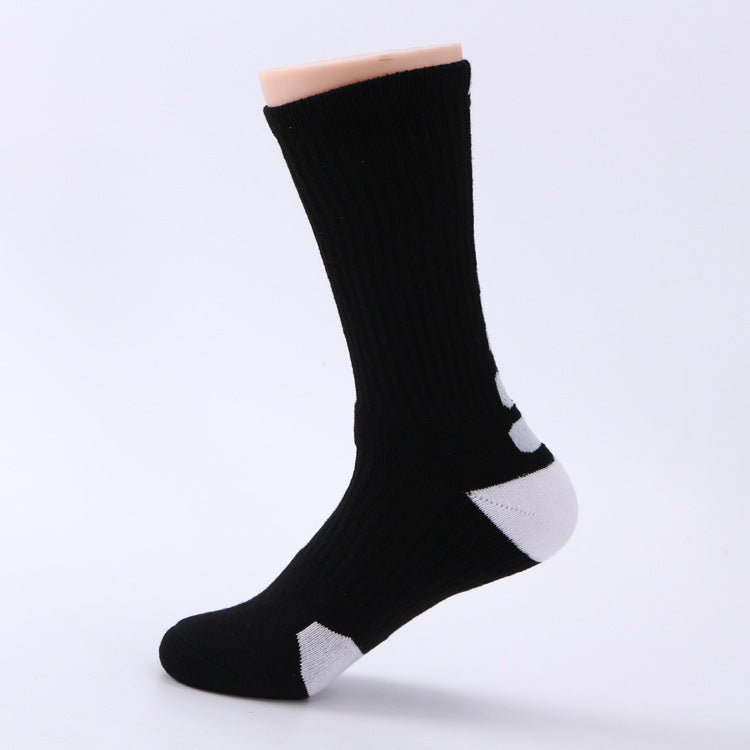 Classic High-Top Sports Socks for Men – Thickened Terry, Anti-Skid Basketball Socks