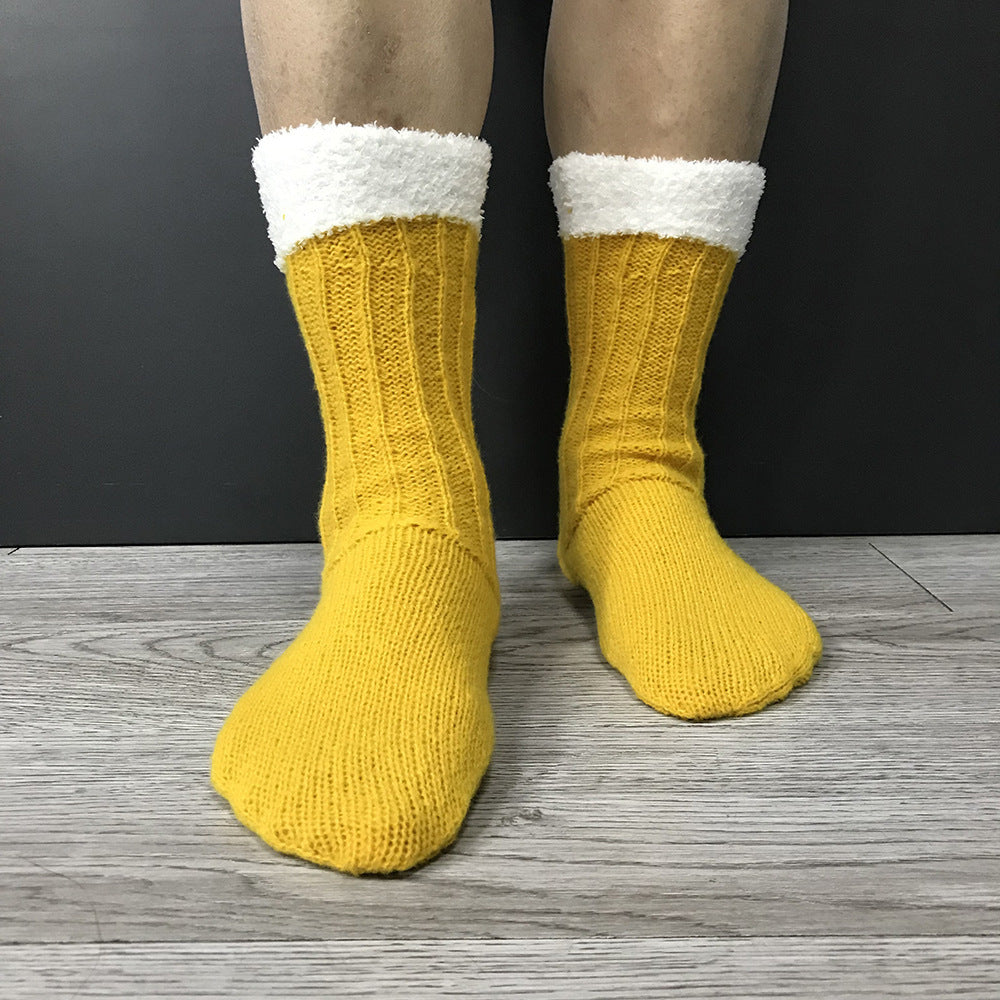 Cheers To Your Toes! 3D Beer Mug Knit Socks – Funny Warm Tube Socks for Winter