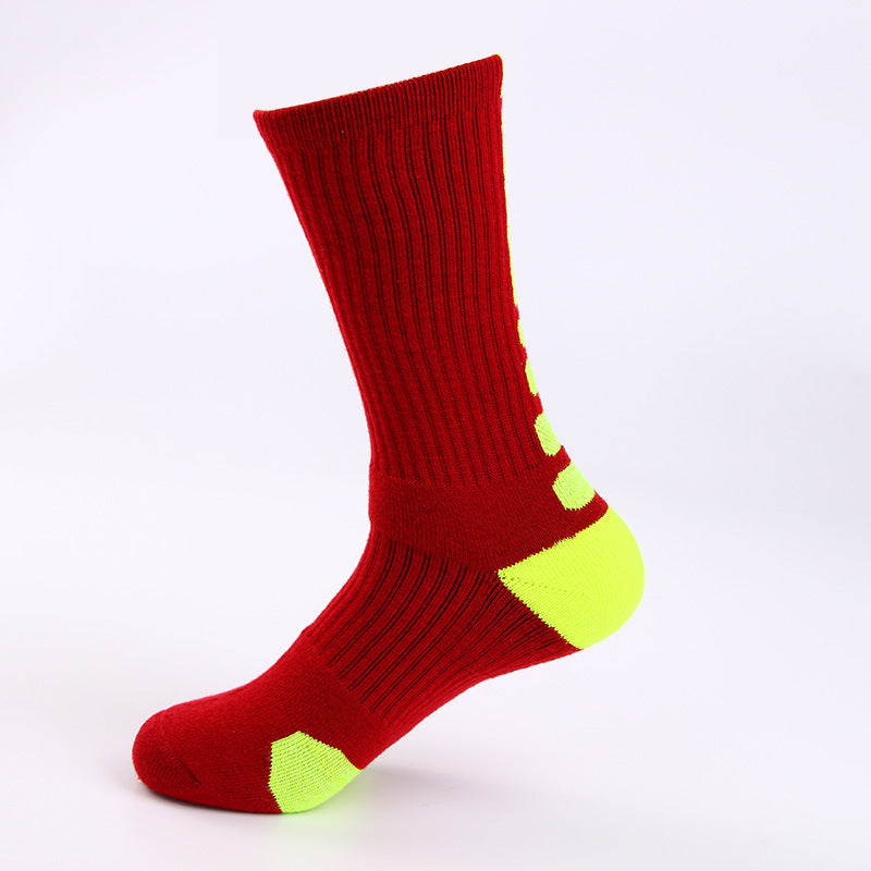 Classic High-Top Sports Socks for Men – Thickened Terry, Anti-Skid Basketball Socks